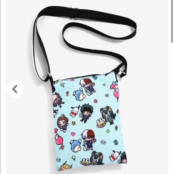 BIOWORLD My Hero Academia X Hello Kitty And Friends Passport Crossbody Bag - Picture 2 of 6